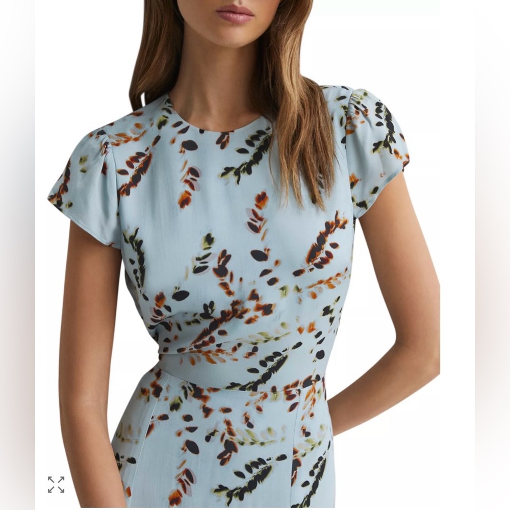 Reiss Livia Blurred Floral Midi Dress - Picture 2 of 16